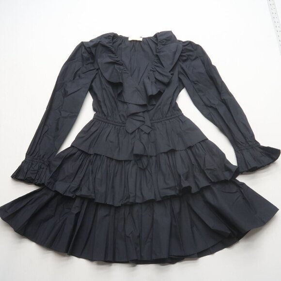 Ulla Johnson Lola Tiered Ruffle Mini Dress Black Size 4 - Picture 5 of 13